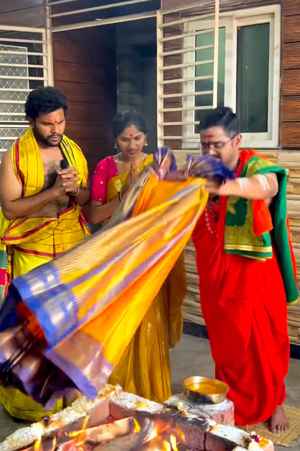 My Village Show Anil Geela Couple Perform Chandi Homam Pooja Photos7