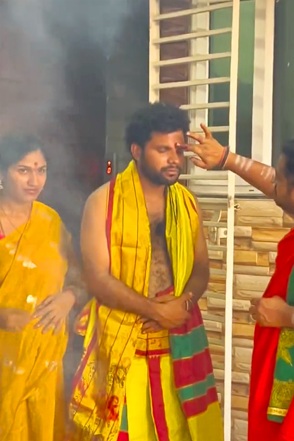 My Village Show Anil Geela Couple Perform Chandi Homam Pooja Photos9