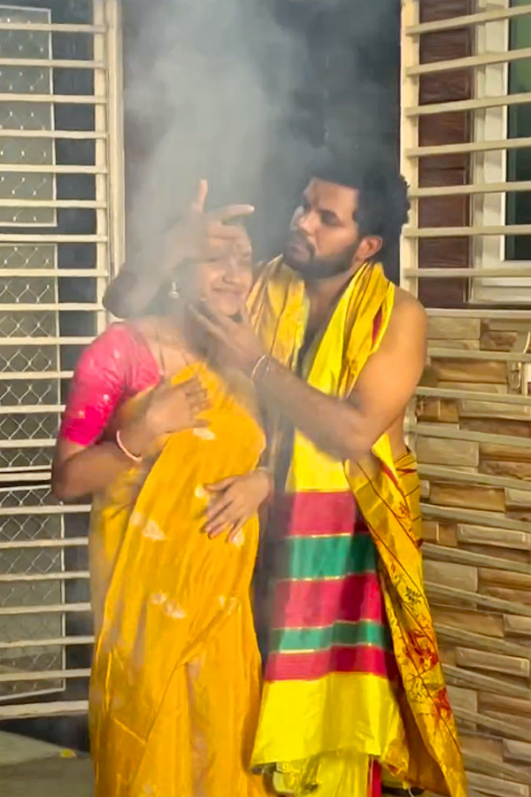 My Village Show Anil Geela Couple Perform Chandi Homam Pooja Photos10