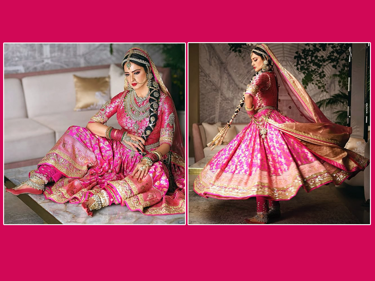 Legendary Rekha turns in a  pink gold saree looks stunning1