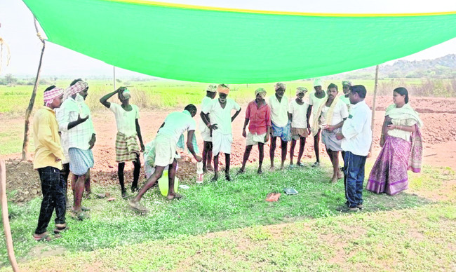 ‘ఉపాధి’ పని ప్రదేశాల్లో టెంట్ల ఏర్పాటు 1