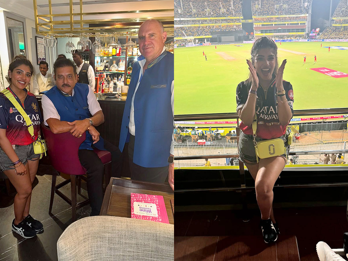 Artist Surekha Vani Daughter Supritha Watches IPL Match in Chepauk Photos1
