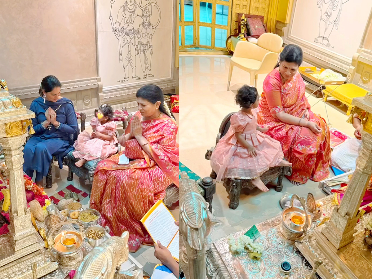 Ram Charans daughter Klin Kaara celebrates Ugadi with mom Upasana, grandma Surekha Photos1