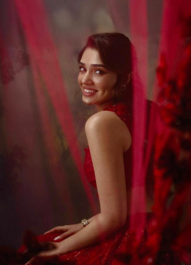 Tollywood Actress Krithi Shetty Latest Pics In Red Dress 5