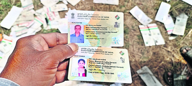పంట పొలంలో వందలాది ఆధార్‌ కార్డులు 1