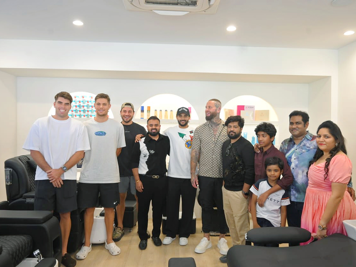 Sunrisers Hyderabad Player Nitish Kumar Reddy launches TBC salon In Nallagandla Photos9