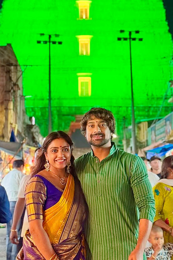 Varun Sandesh and his Wife Vithika Sheru visit to Tirumala Photos5