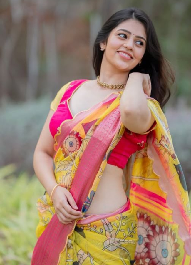 Bandhavi Sridhar Glam in colorfull saree photos 12