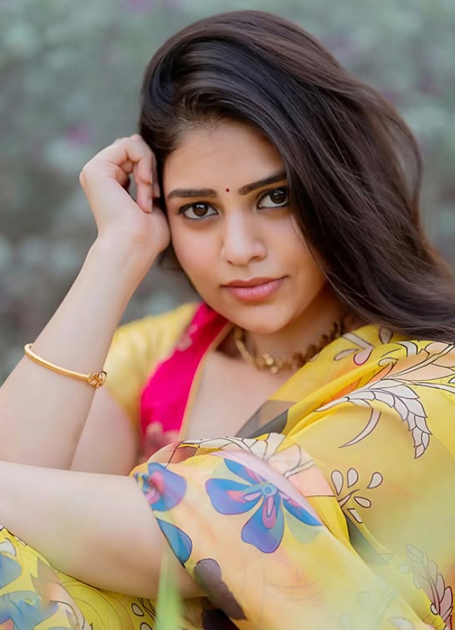 Bandhavi Sridhar Glam in colorfull saree photos 3