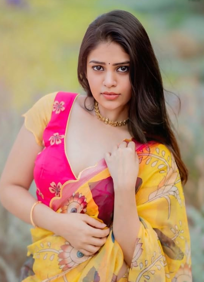 Bandhavi Sridhar Glam in colorfull saree photos 6