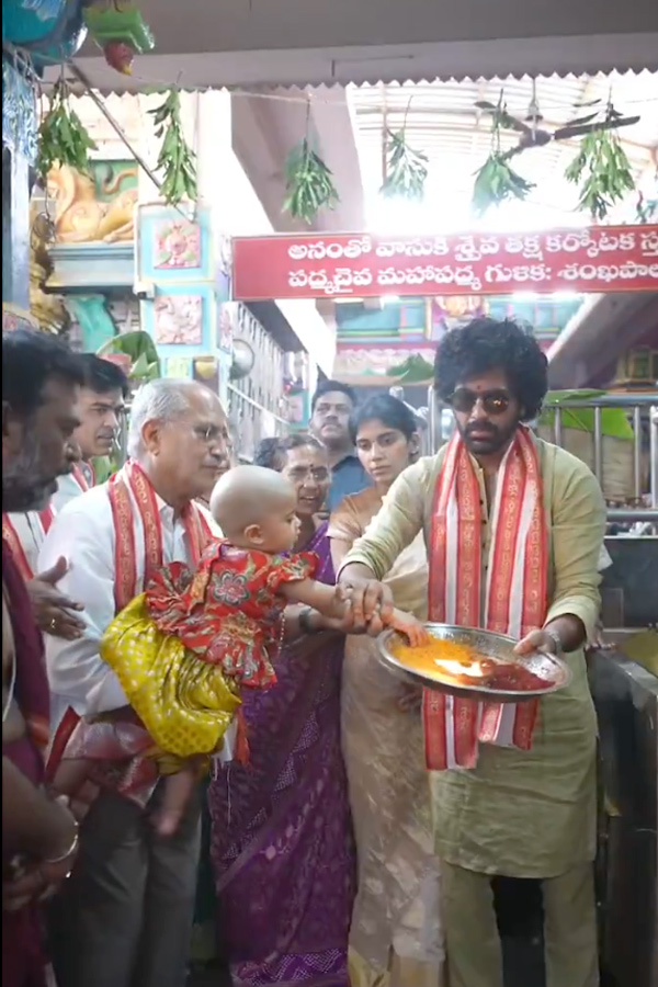 Sharwanand worships at Kanakadurgamma Temple in Vijayawada with family5
