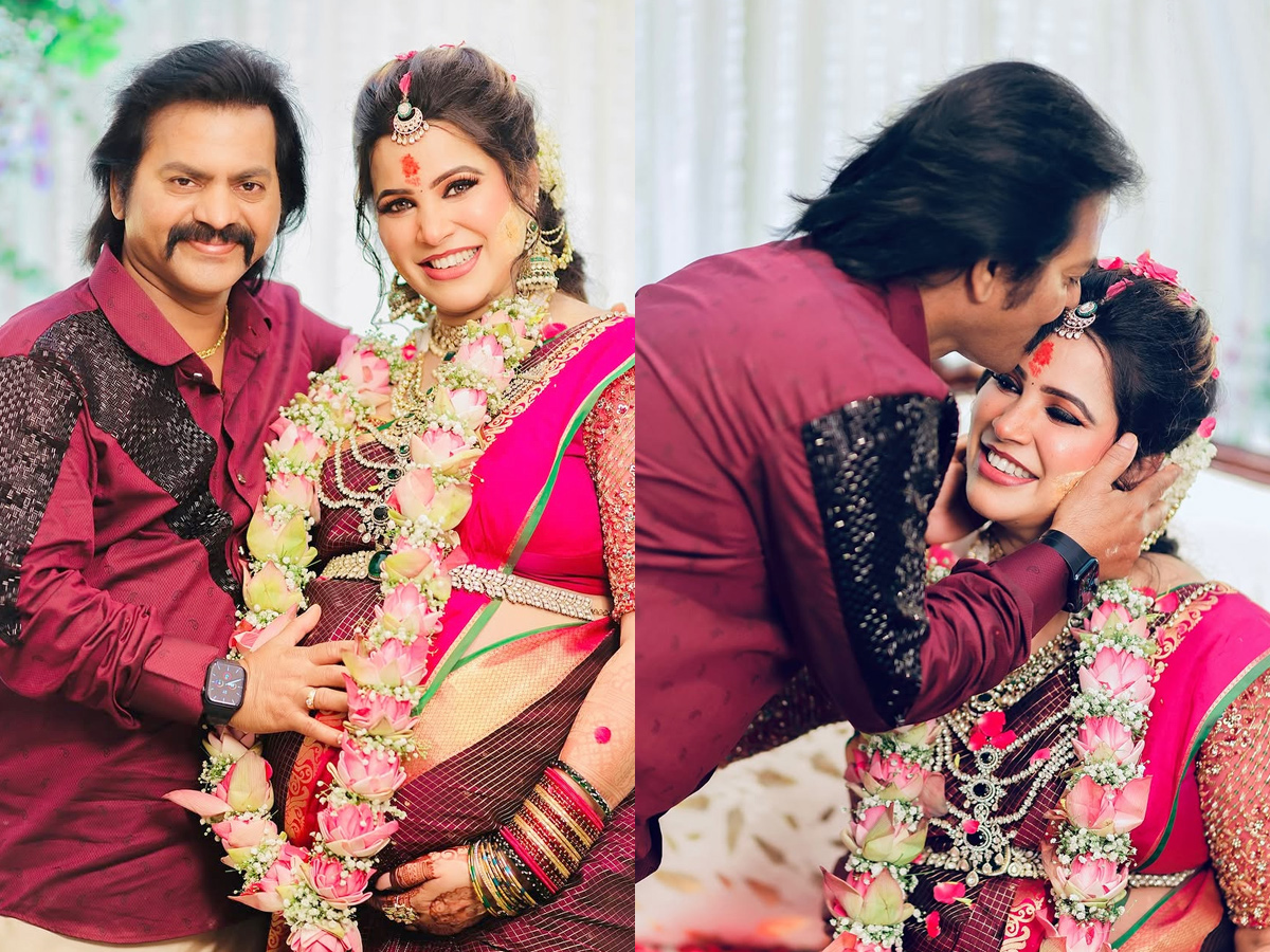 Thirumagal Actress Sangeetha shares precious moments from husband Redin Kingsleys baby shower Photos1