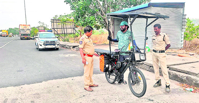 కన్యాకుమారి నుంచి కశ్మీర్కు సైకిల్యాత్ర
1