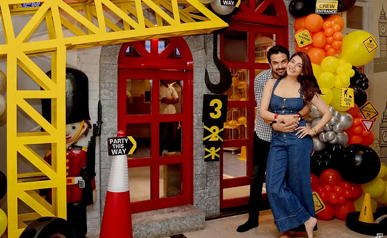 Kajal Aggarwal Son Neil Grand BirthDay Celebrations Photos9