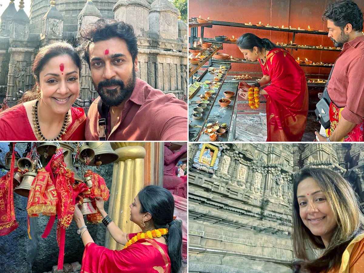 actress jyotika husband surya visited the sacred Shakti peethas1