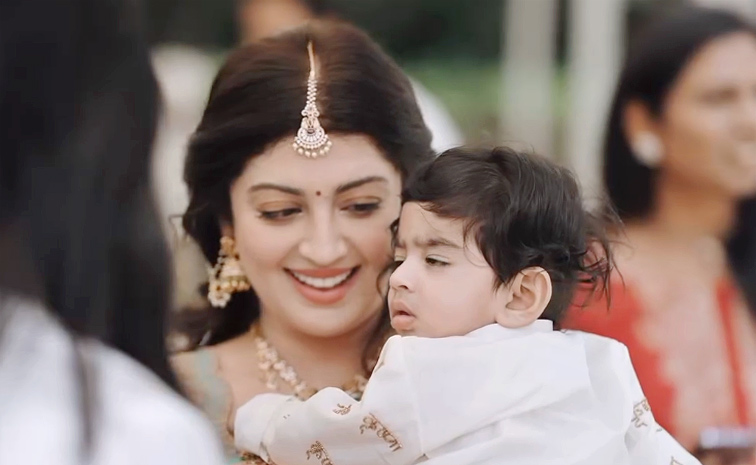 Pranitha Subhash Celebrates Son Naming Ceremony In Bangalore Photos10