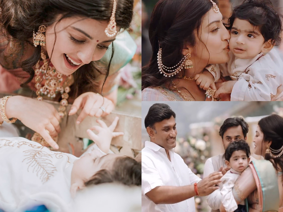 Pranitha Subhash Celebrates Son Naming Ceremony In Bangalore Photos1