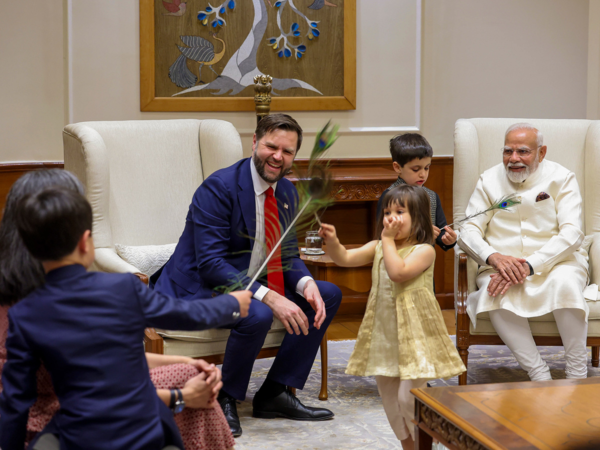 US Vice President JD Vance Arrives in New Delhi Photos1