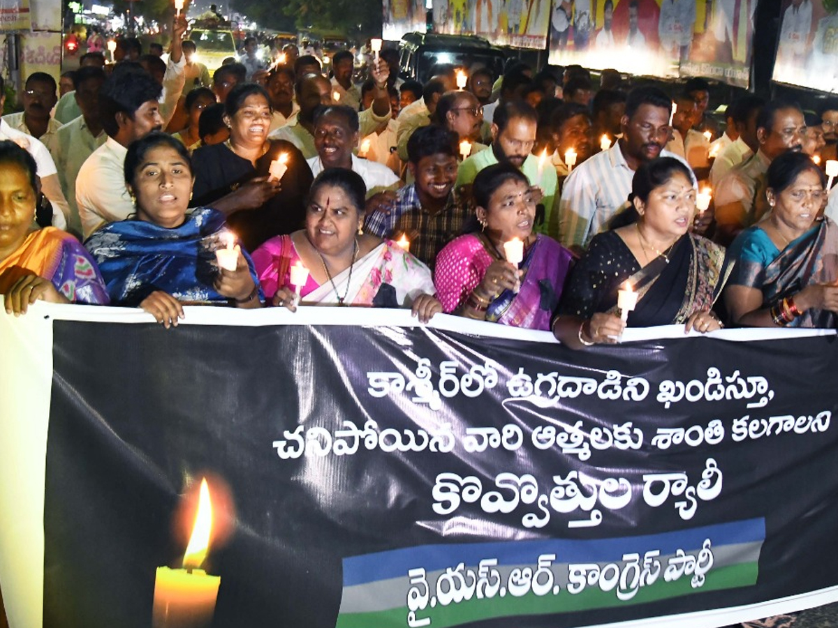 YSRCP candle light rally protest against pahalgam terror attack11
