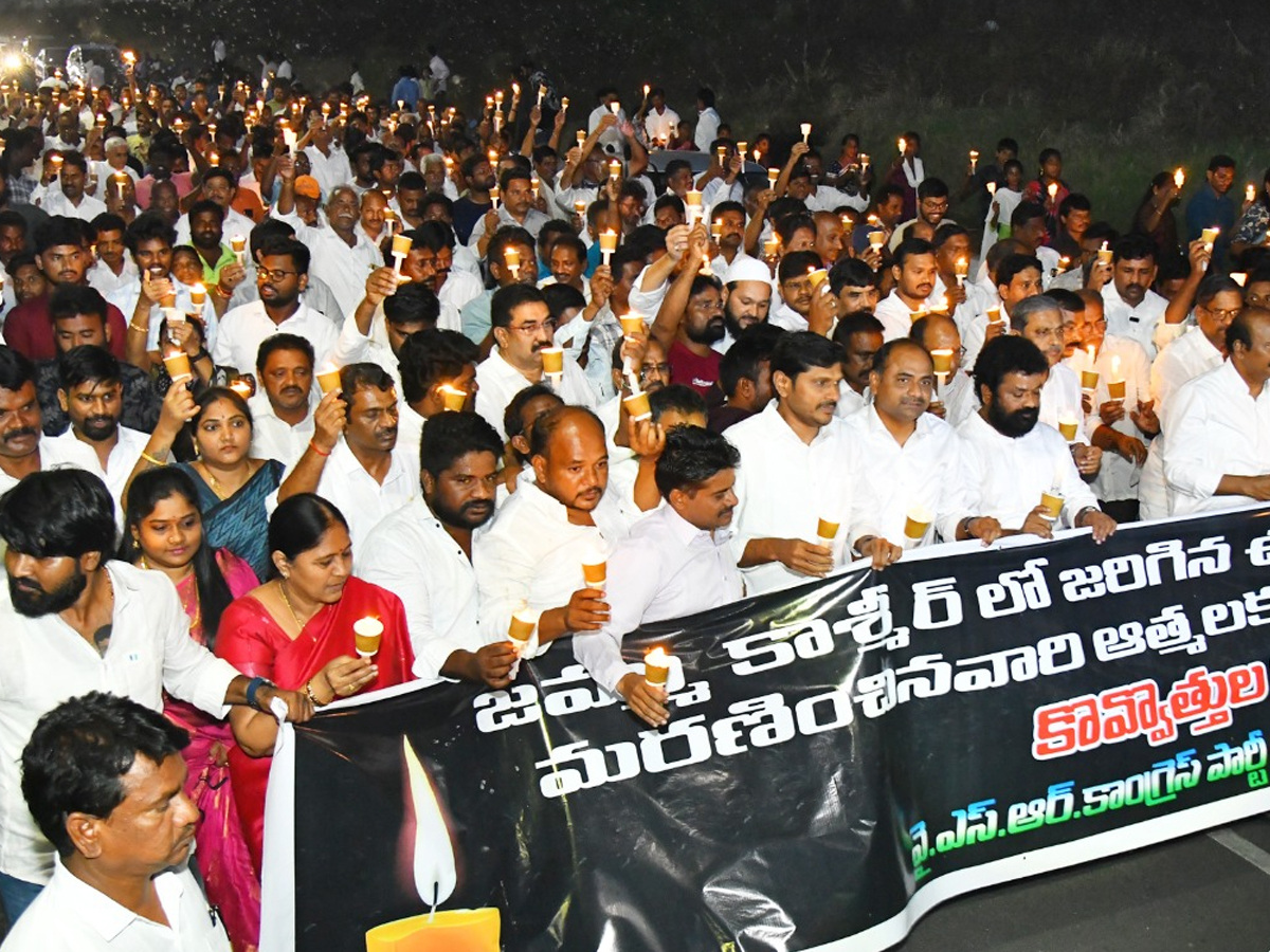 YSRCP candle light rally protest against pahalgam terror attack7