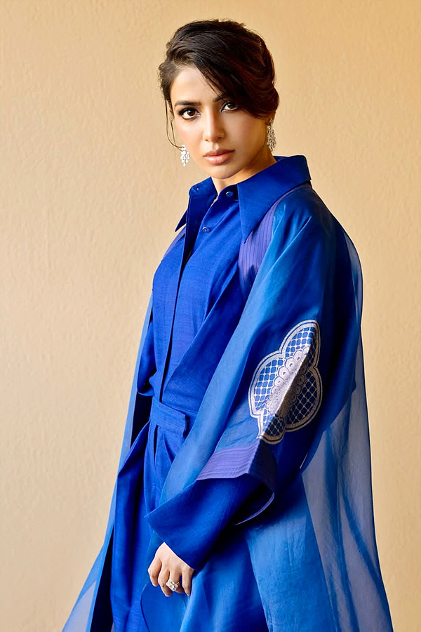 Actress Samantha Stunning looks In Royal blue dress Photos4