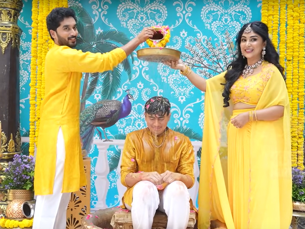 TV Actors Manjula Nirupam Son Dhoti Haldi Ceremony Photos10
