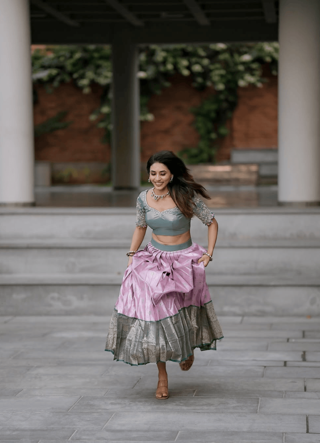 Actress Sapthami Gowda Looking Gorgeous In Lehenga Photos2