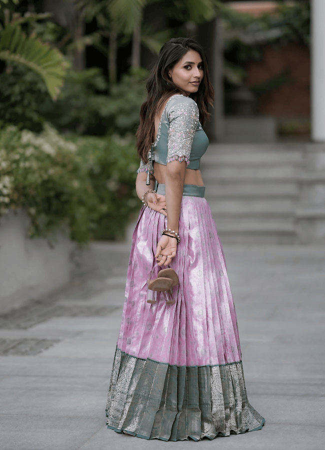 Actress Sapthami Gowda Looking Gorgeous In Lehenga Photos4