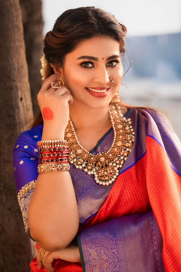 actress Sneha stunning looks in elegant saree5