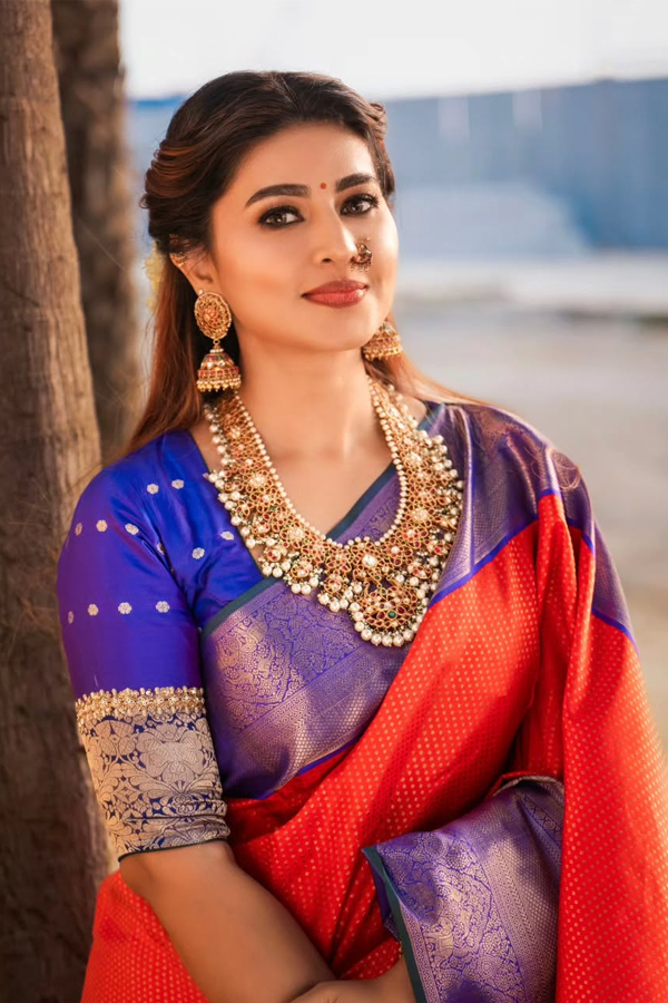 actress Sneha stunning looks in elegant saree2