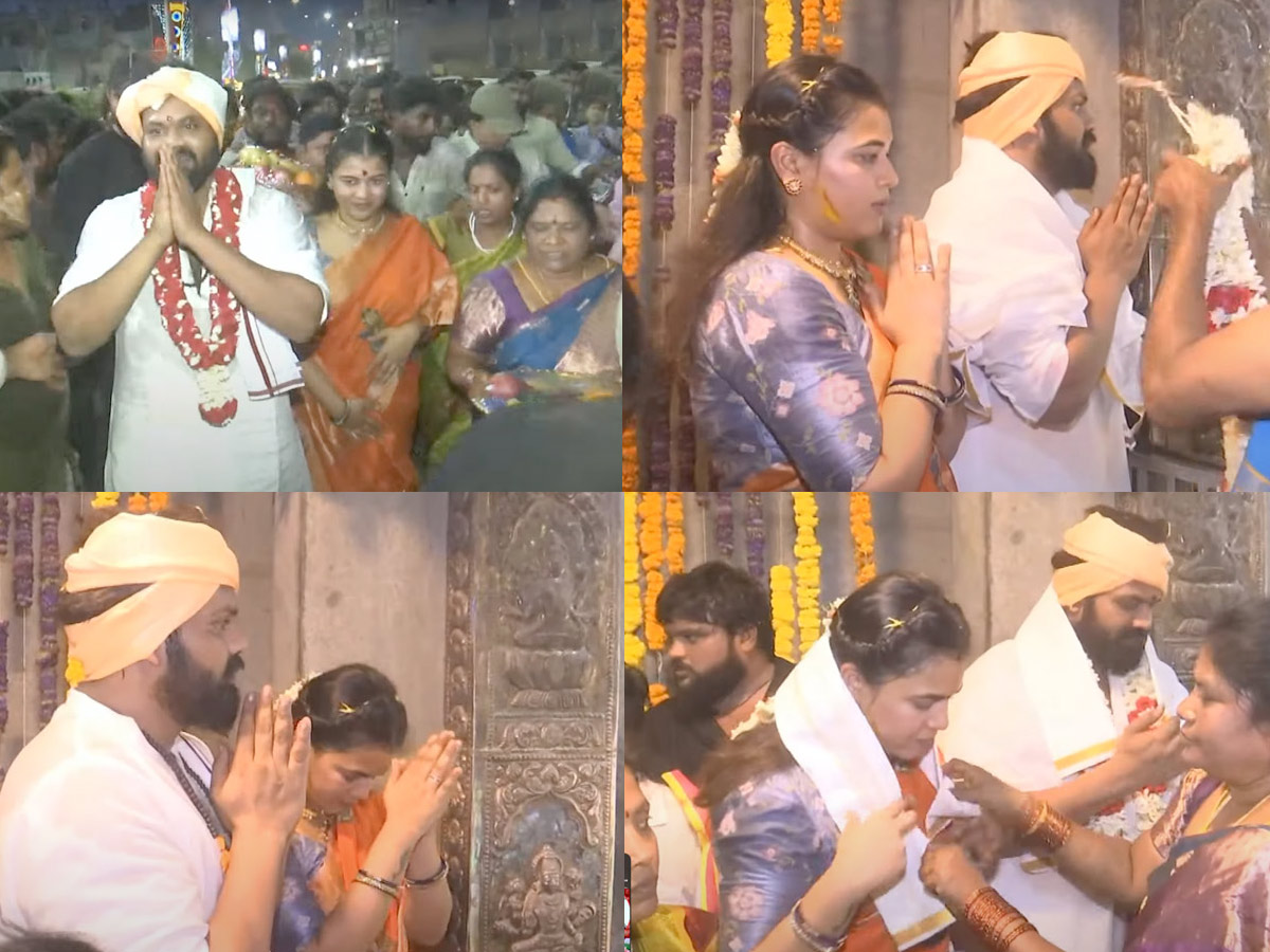 Manchu Manoj Couple Visited Gangamma Jatara At Tirupati Photos1