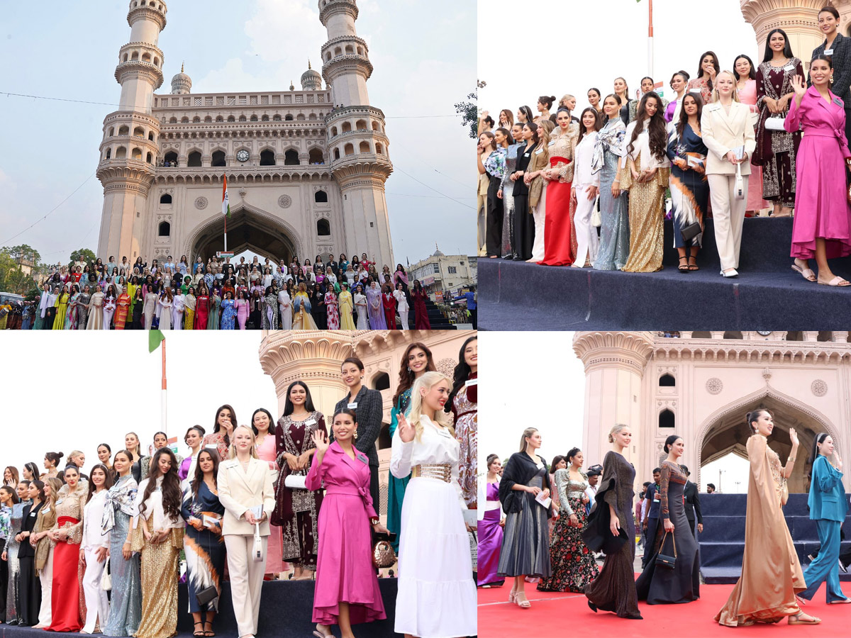 Miss World 2025 Contestants At Charminar, Hyderabad Photos1