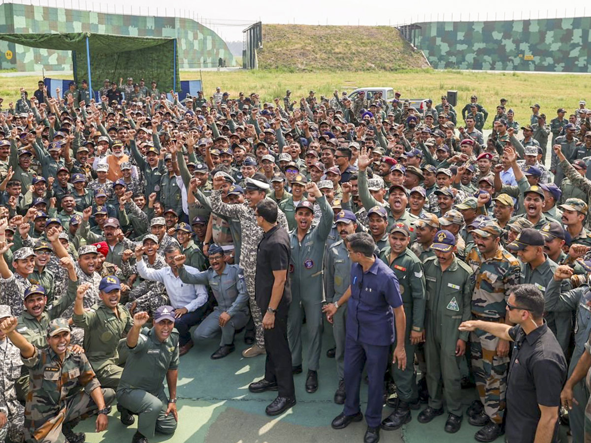 PM Narendra Modi meets jawans at Adampur Airbase Photos2