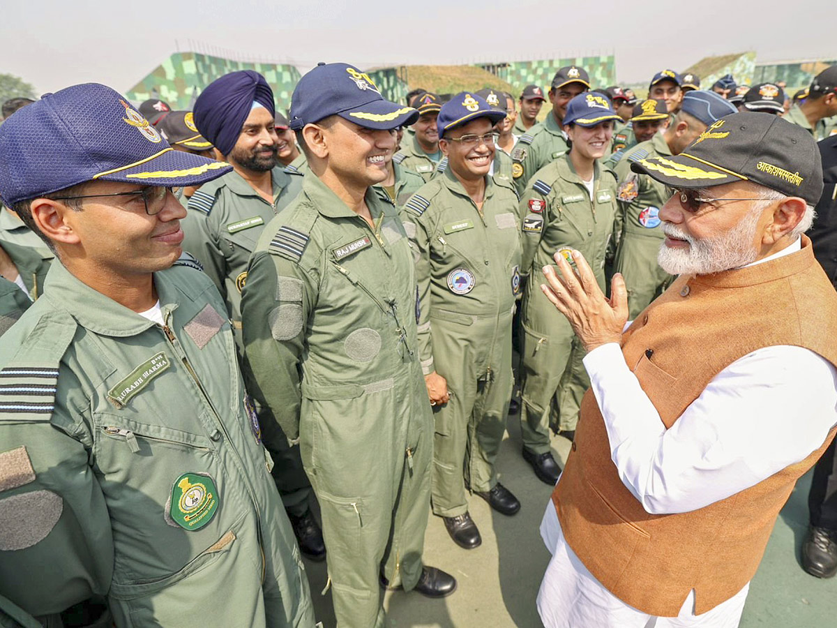 PM Narendra Modi meets jawans at Adampur Airbase Photos3