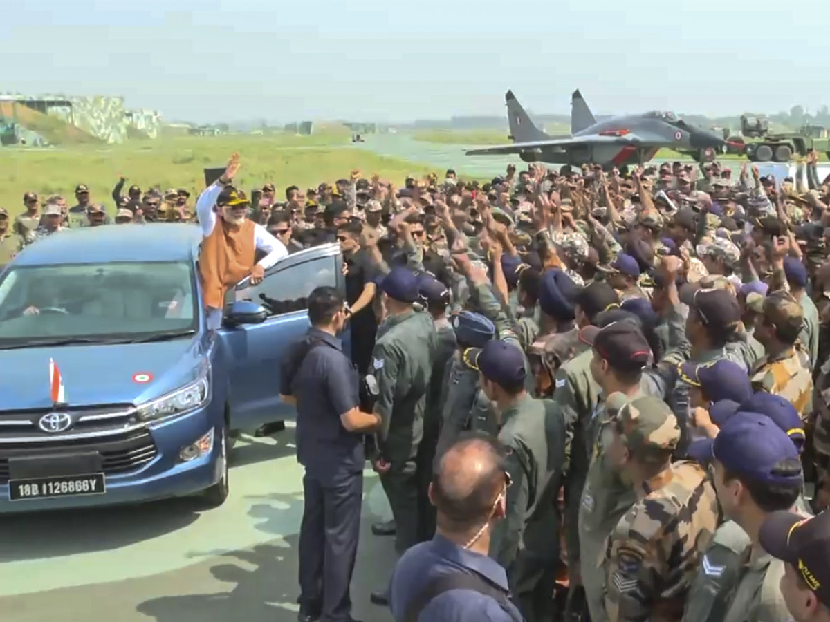 PM Narendra Modi meets jawans at Adampur Airbase Photos8
