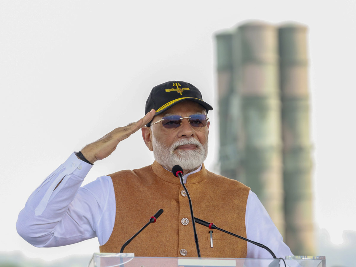 PM Narendra Modi meets jawans at Adampur Airbase Photos13