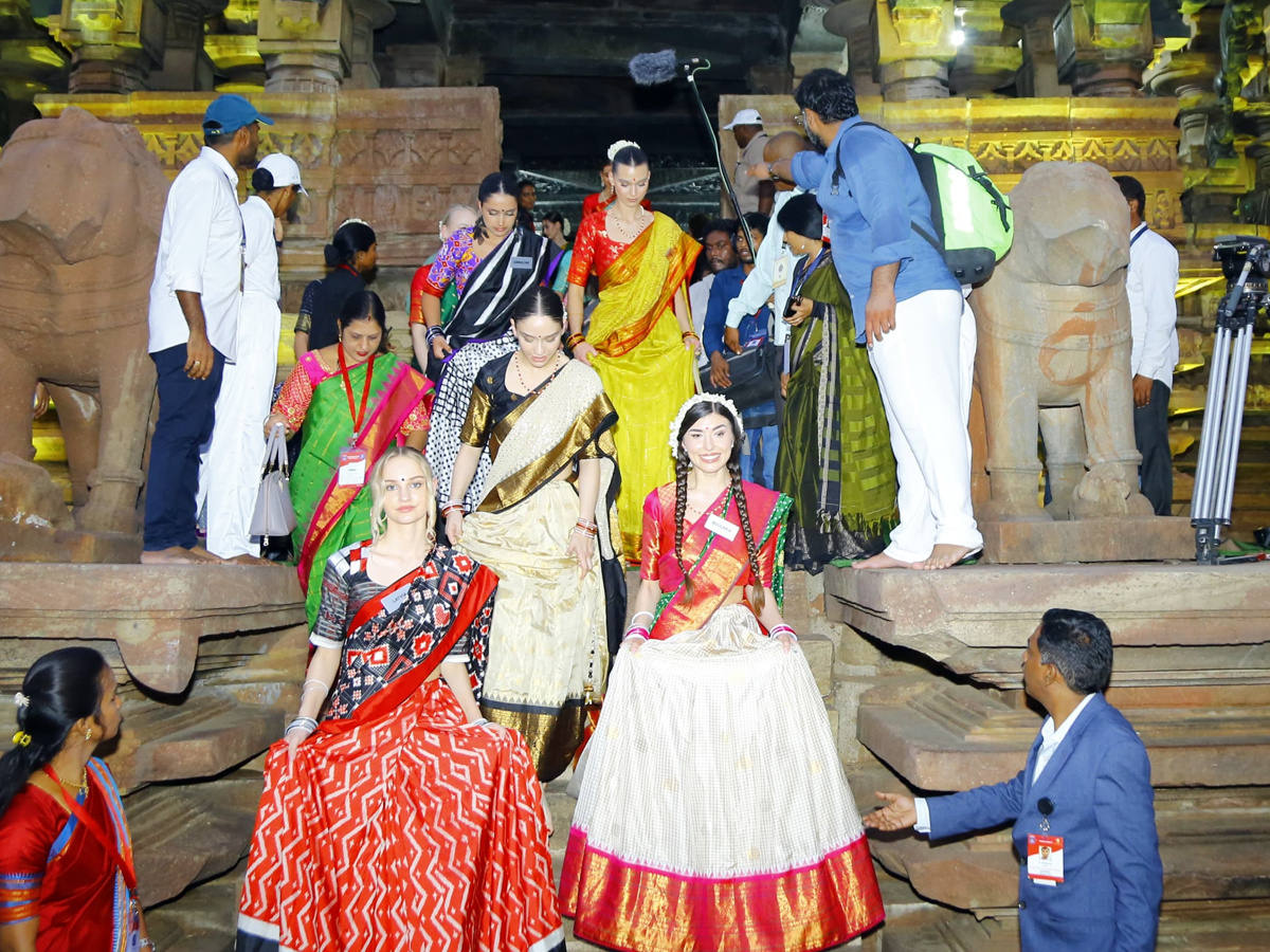 Miss World contestants at Ramappa Temple11
