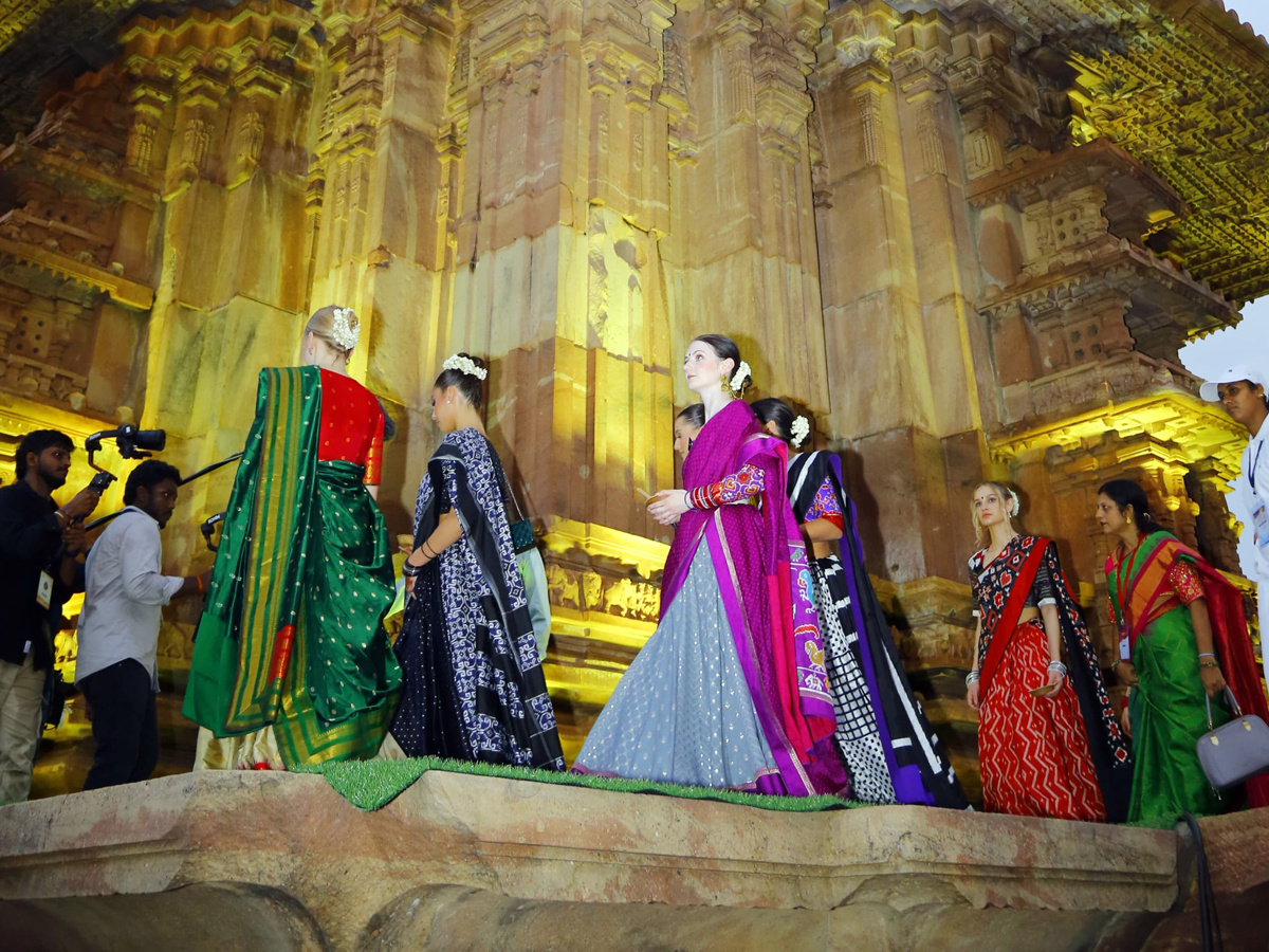 Miss World contestants at Ramappa Temple12
