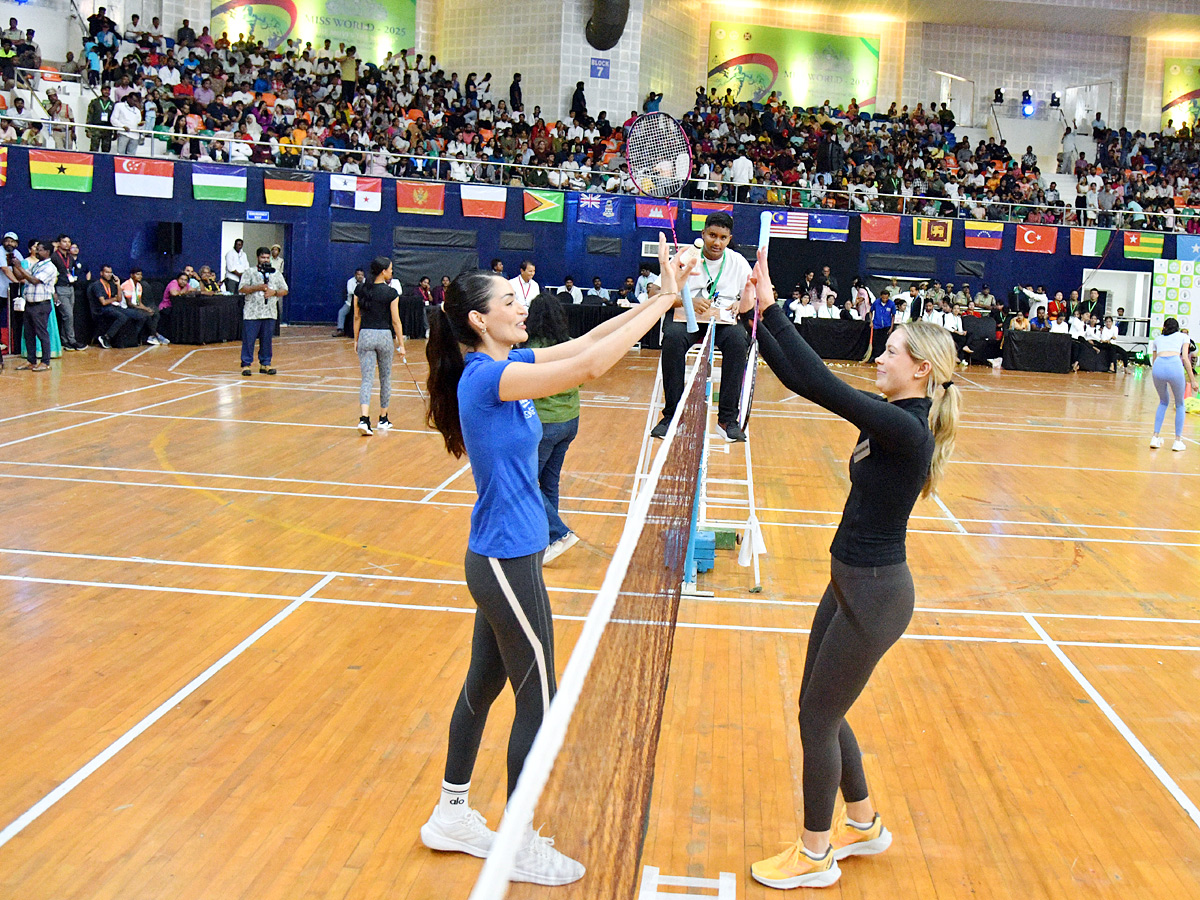 Miss World 2025 Contestants participated in Sports At Gachibowli indoor stadium Photos21