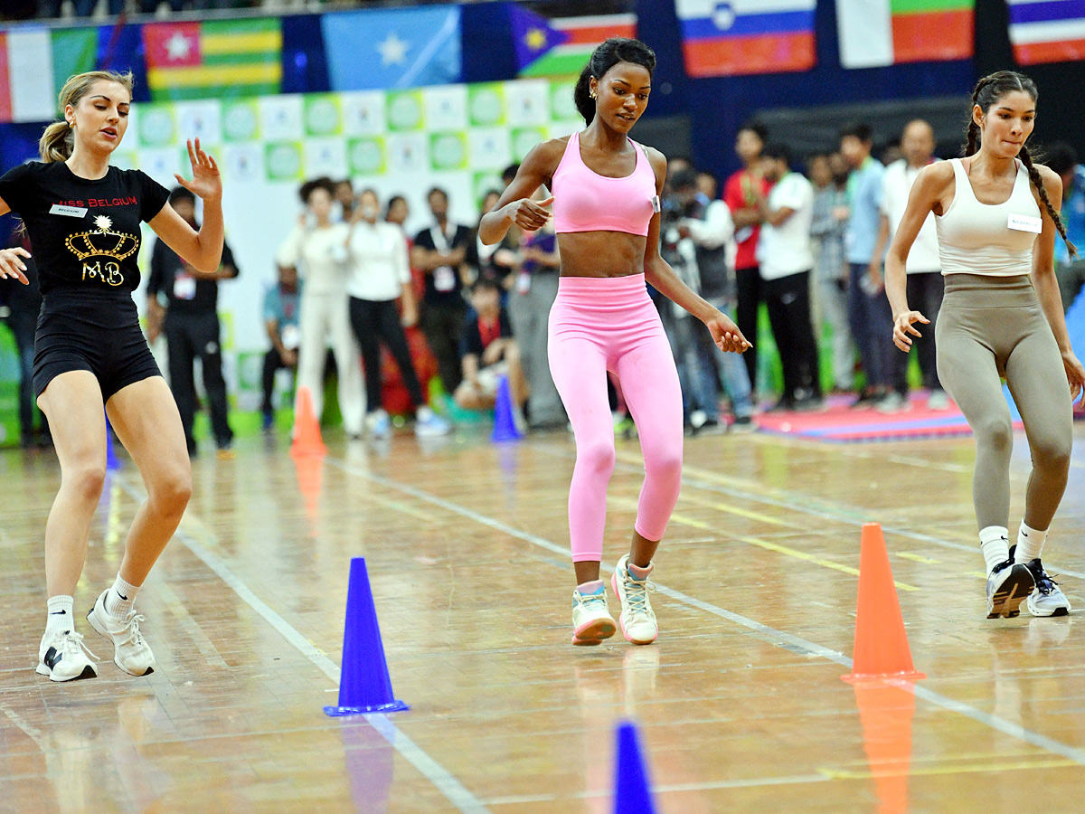 Miss World 2025 Contestants participated in Sports At Gachibowli indoor stadium Photos4