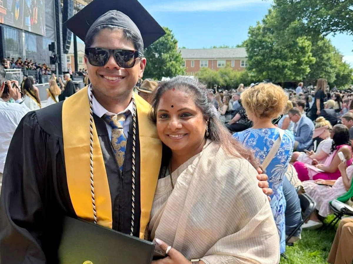 MLC Kavitha attends son Aditya's graduation ceremony in the US Photos2