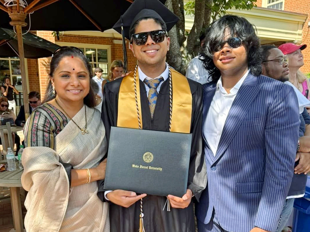 MLC Kavitha attends son Aditya's graduation ceremony in the US Photos5