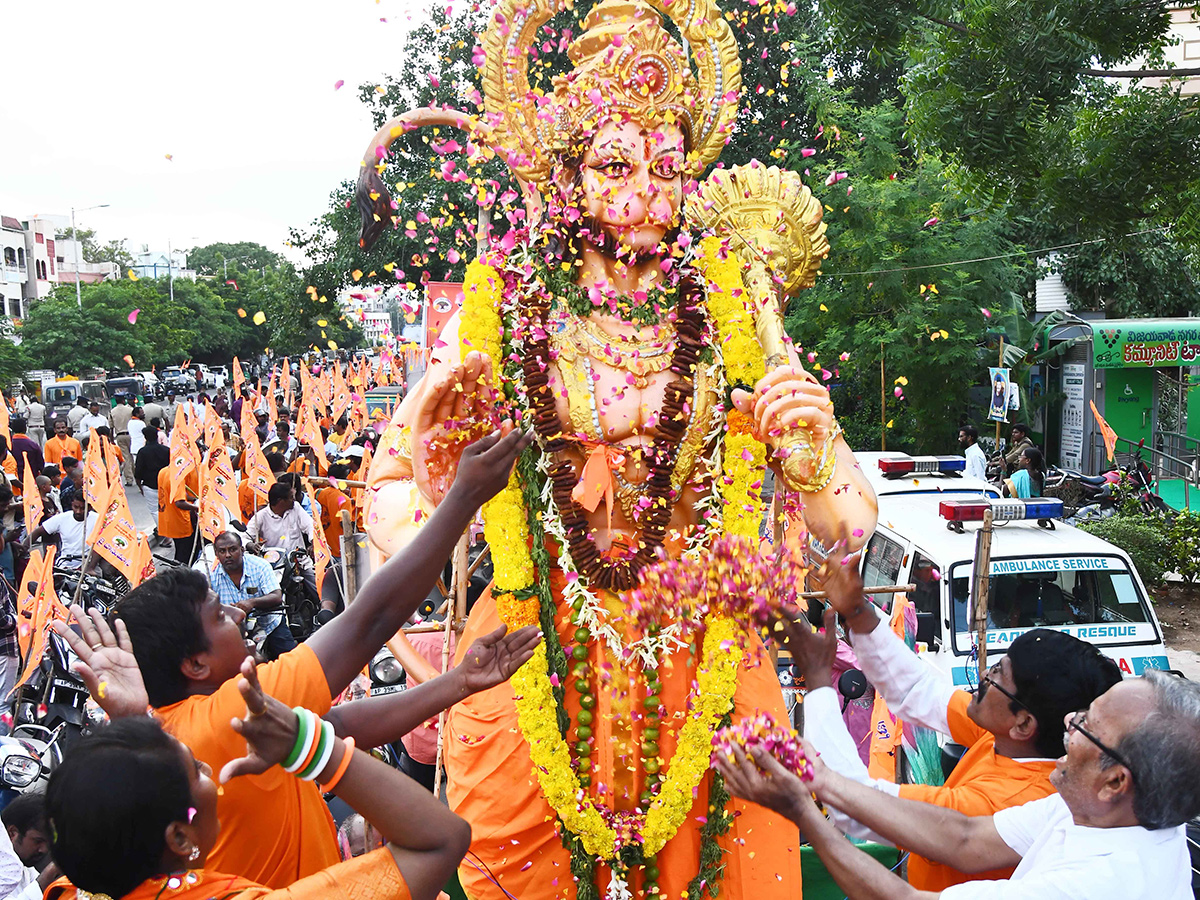 Hanuman Jayanti 2025 : Hanuman Shobha Yatra Vijayawada BRTS Road9