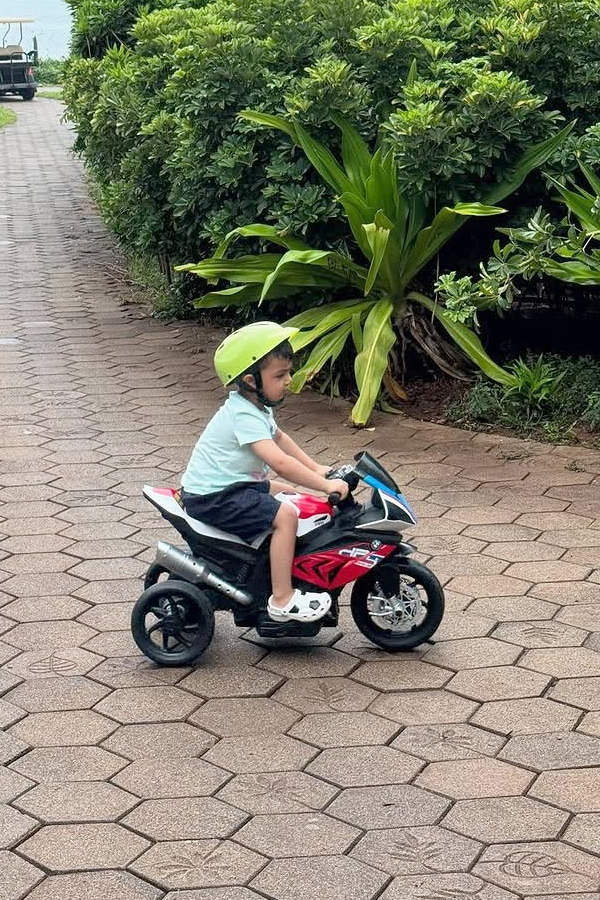 Actress Kajal Aggarwal cute moments With Son Photos8