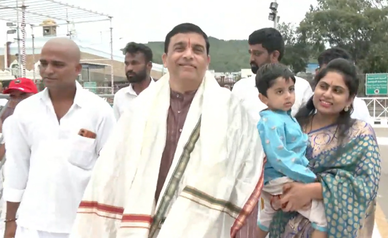 Producer Dil Raju With His Wife Tejaswini Visits Tirumala Temple Photos8