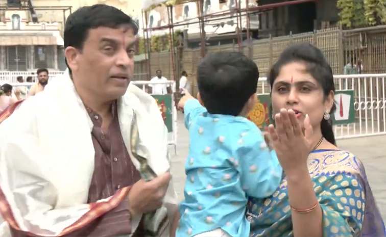 Producer Dil Raju With His Wife Tejaswini Visits Tirumala Temple Photos2
