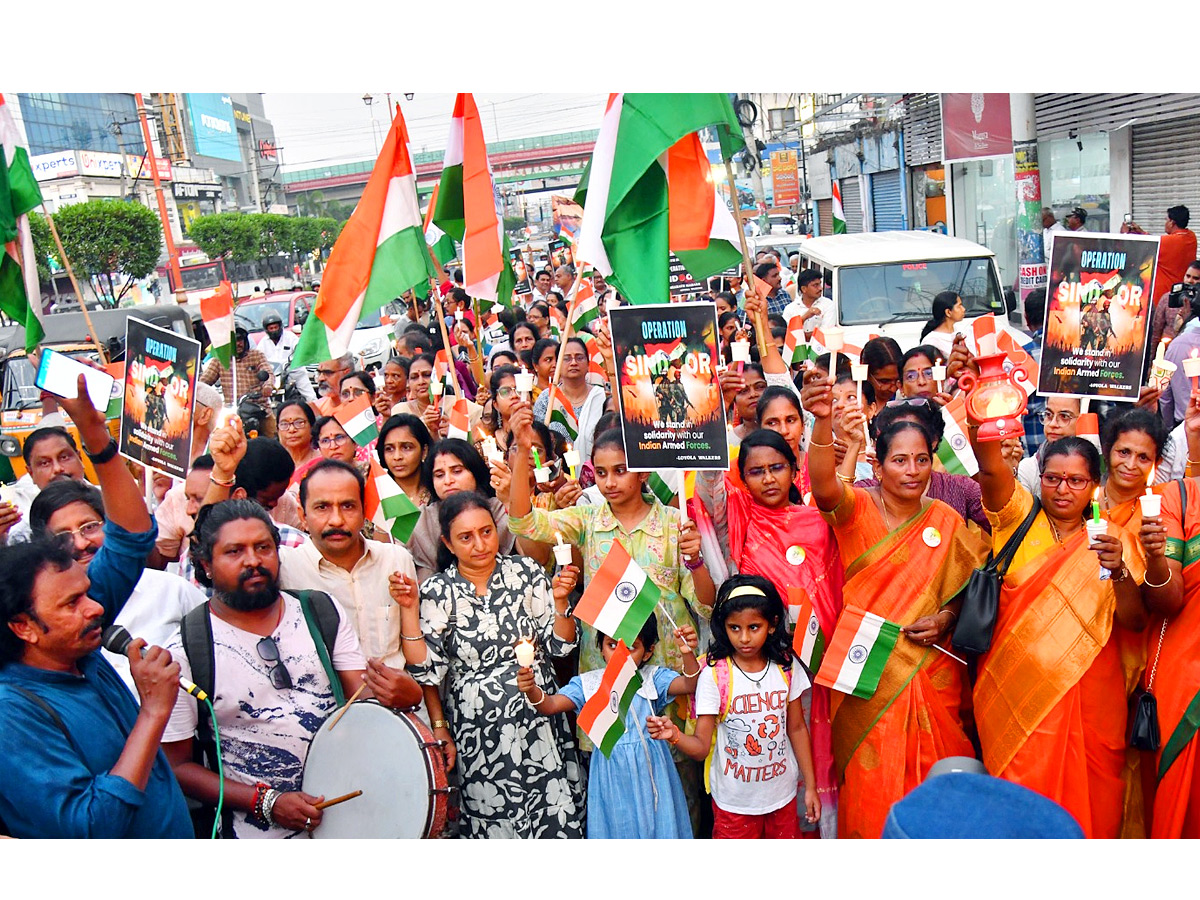 Candle light support of the Indian Army in Vijayawada Photos3