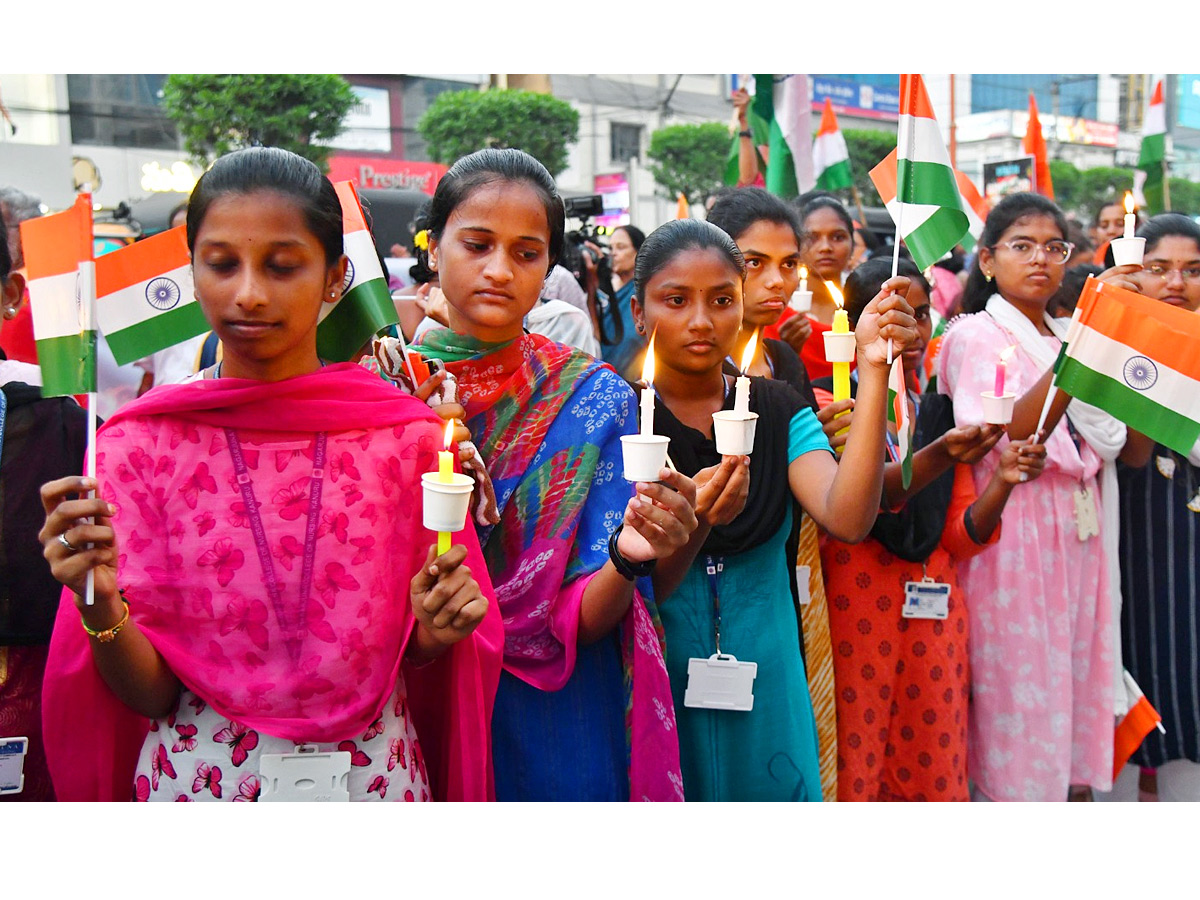 Candle light support of the Indian Army in Vijayawada Photos6