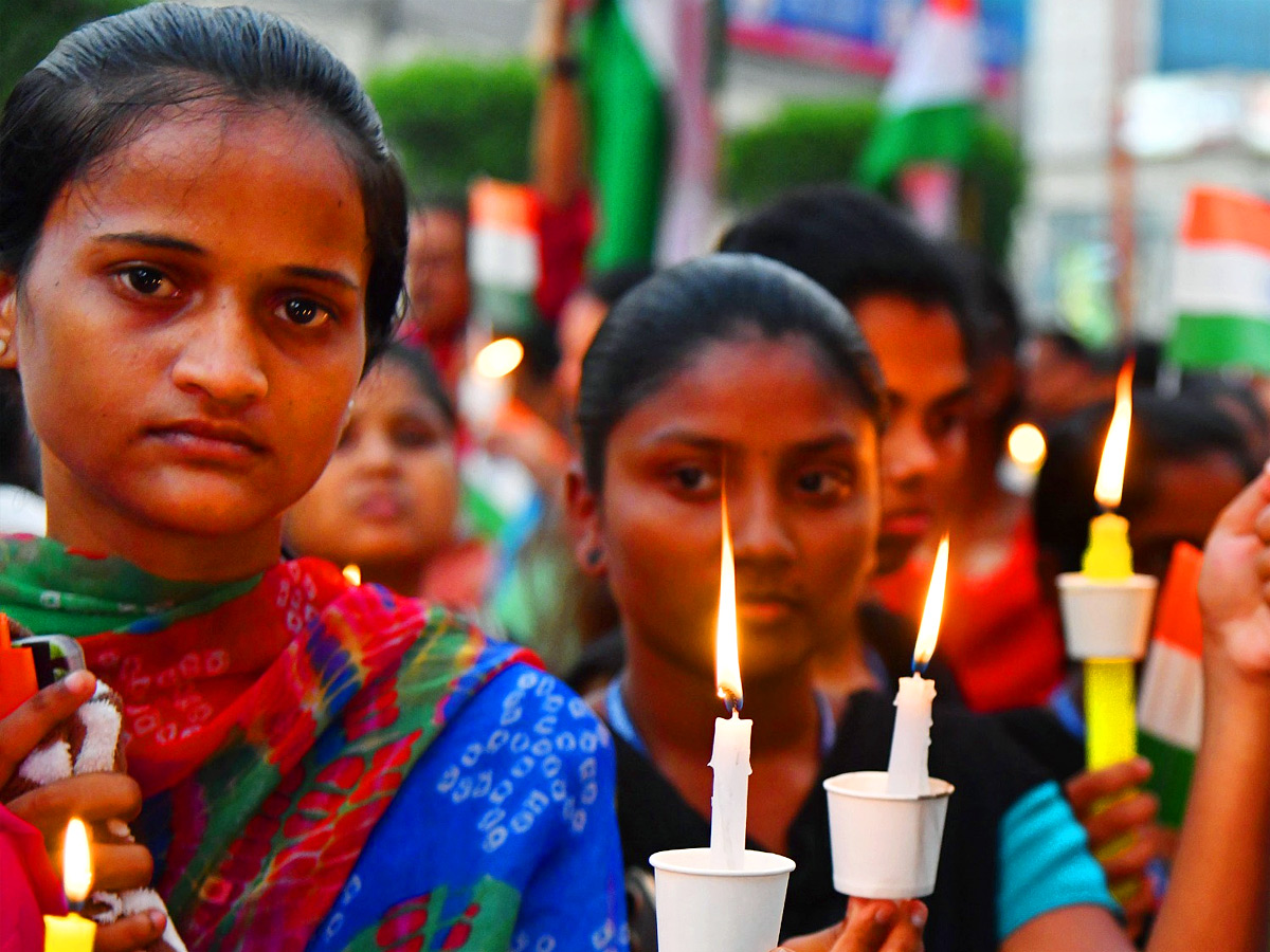 Candle light support of the Indian Army in Vijayawada Photos7