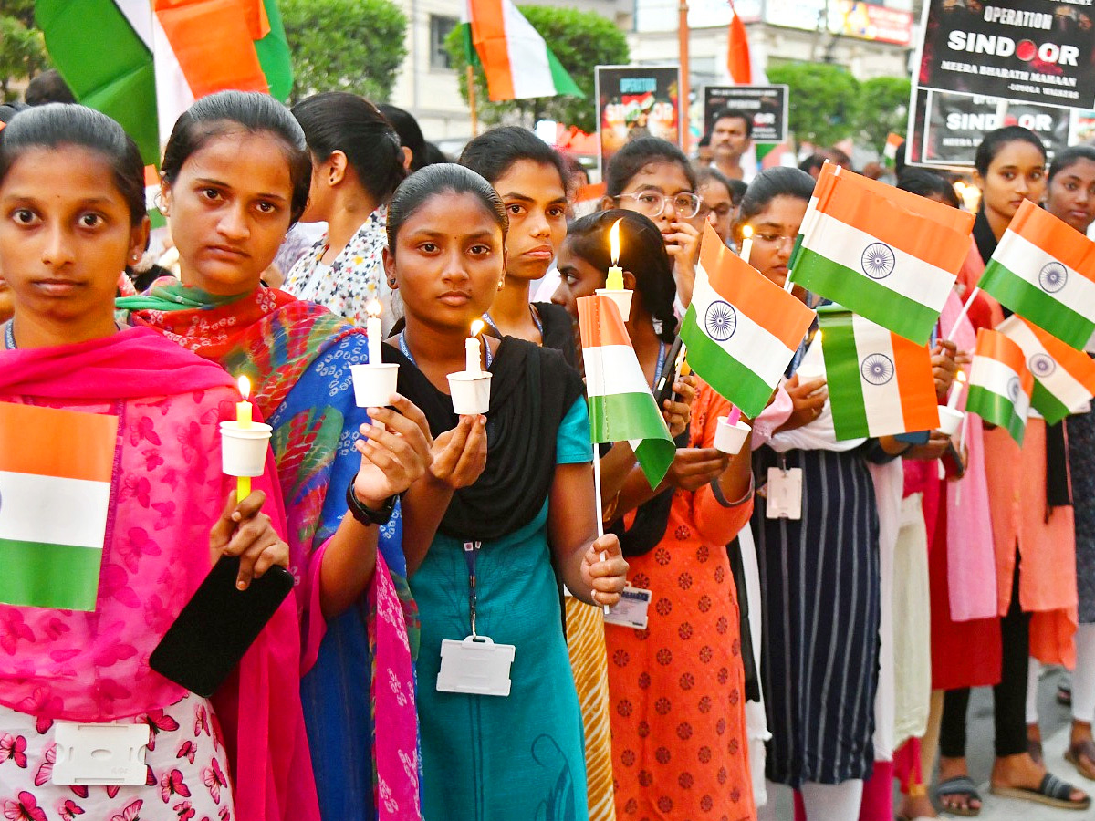 Candle light support of the Indian Army in Vijayawada Photos9